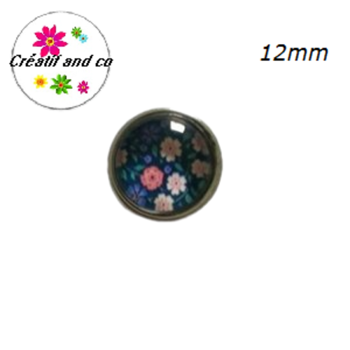 Bouton pression fleuri 12mm
