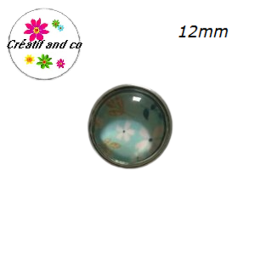Bouton pression fleuri 12mm