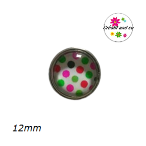 Bouton pression à pois multicouleur 12mm