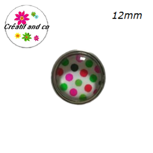 Bouton pression à pois multicouleur 12mm