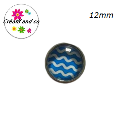 Bouton pression bleu/blanc 12mm