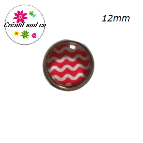 Bouton pression rouge/blanc  12mm