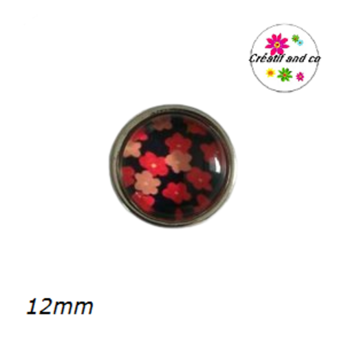 Bouton pression fleuri 12mm