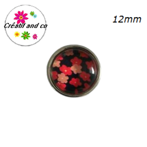 Bouton pression fleuri 12mm