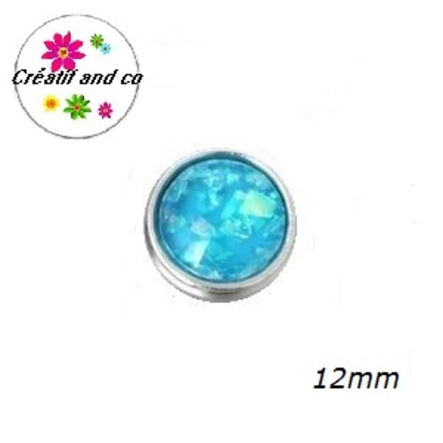 Bouton pression turquoise résine