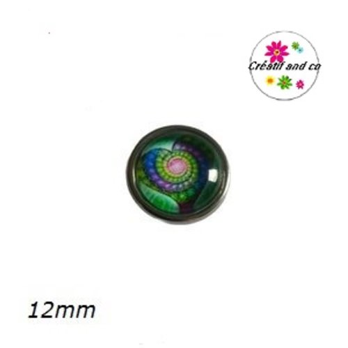 Bouton pression motif coeur 12mm