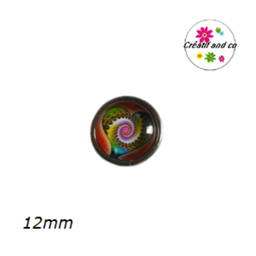 Bouton pression motif coeur 12mm