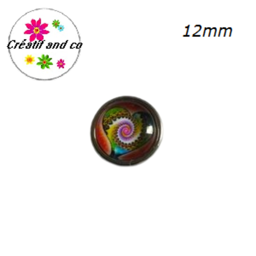 Bouton pression motif coeur 12mm