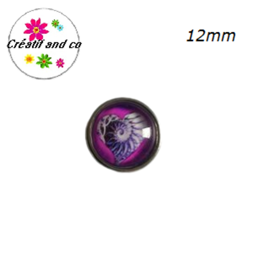 Bouton pression motif coeur 12mm