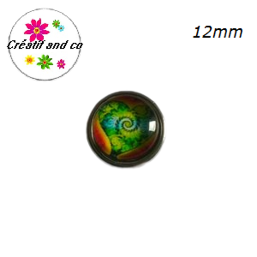 Bouton pression motif coeur 12mm