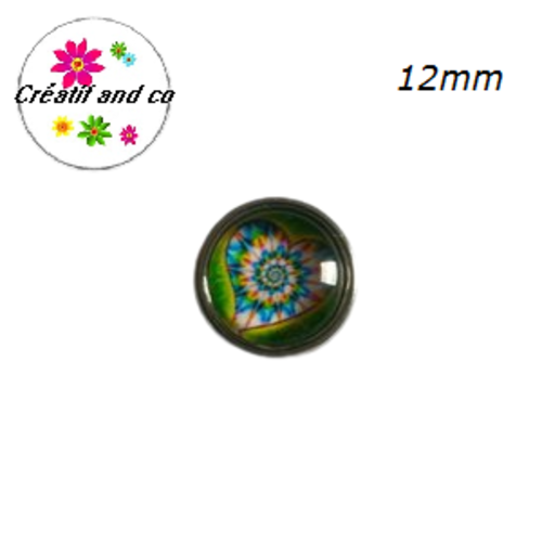 Bouton pression motif coeur 12mm