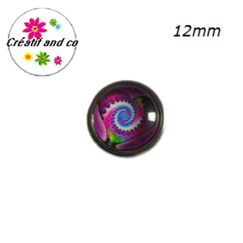 Bouton pression motif coeur 12mm