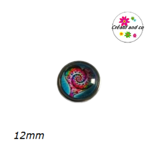 Bouton pression motif coeur 12mm