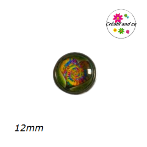 Bouton pression motif coeur 12mm