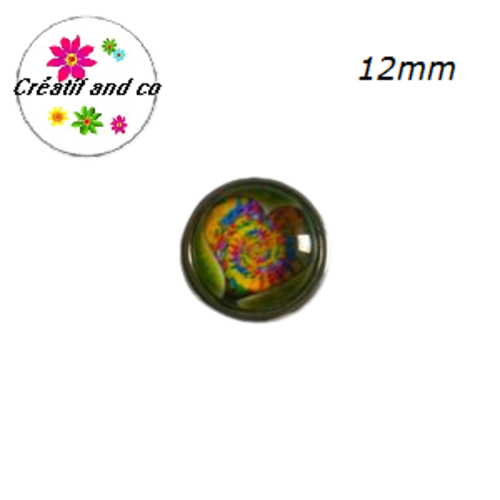 Bouton pression motif coeur 12mm