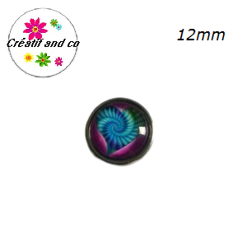 Bouton pression motif coeur 12mm