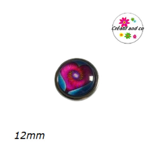 Bouton pression motif coeur 12mm