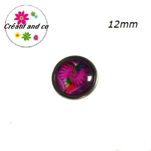 Bouton pression motif coeur 12mm