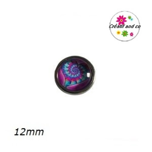 Bouton pression motif coeur 12mm