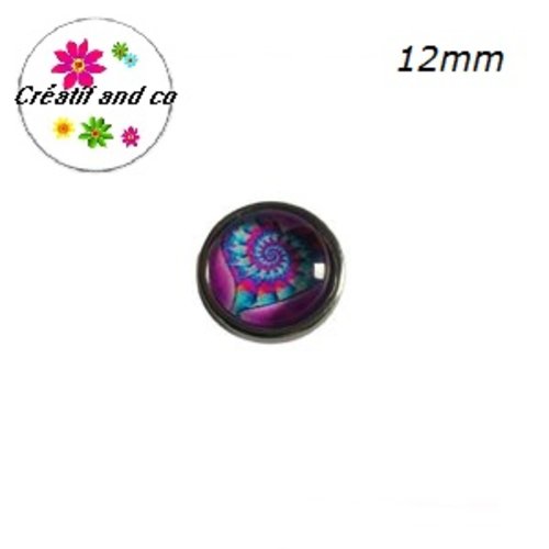 Bouton pression motif coeur 12mm