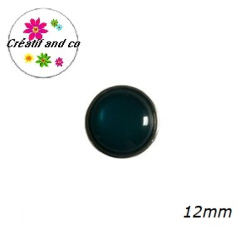 Bouton pression vert foncé résine 12mm