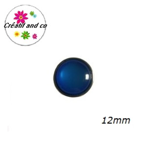 Bouton pression bleu résine 12mm