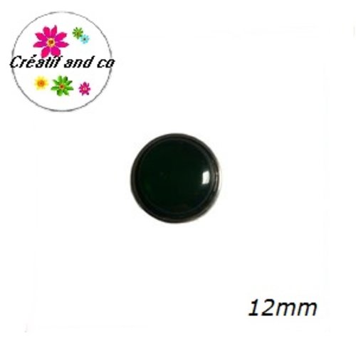 Bouton pression vert bouteille foncé résine 12mm