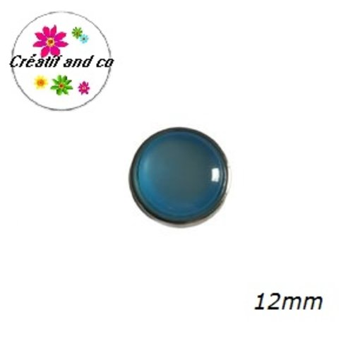 Bouton pression bleu clair résine 12mm