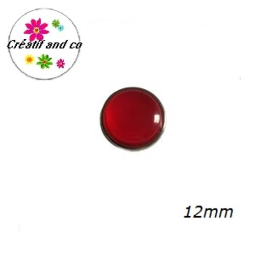 Bouton pression rouge résine 12mm