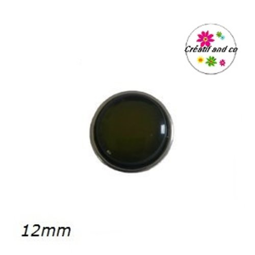 Bouton pression kaki 12mm