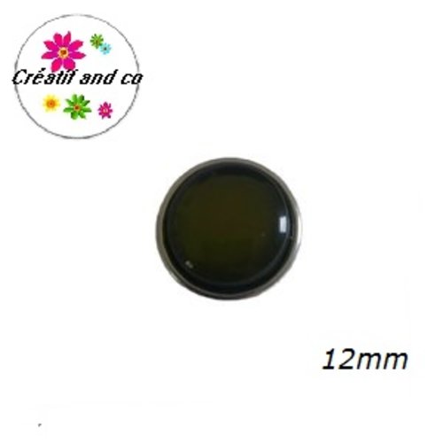 Bouton pression kaki résine 12mm