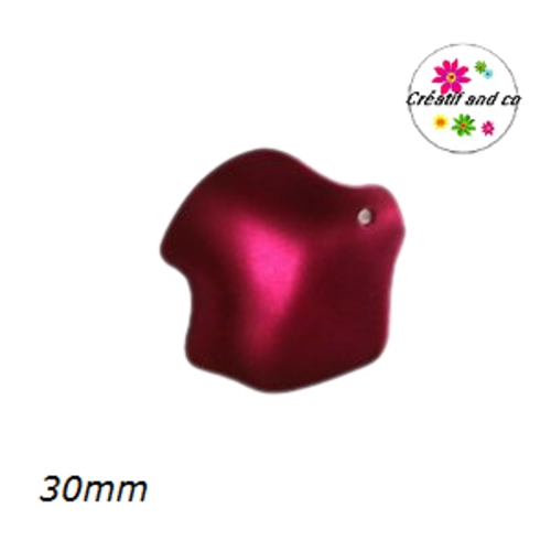 Breloque pétale de fleur de rose acrylique rose-rouge 30mm