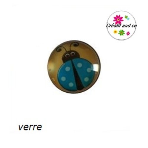 Bouton pression coccinelle bleue