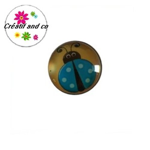 Bouton pression coccinelle bleue