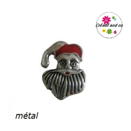Bouton pression père noël métal