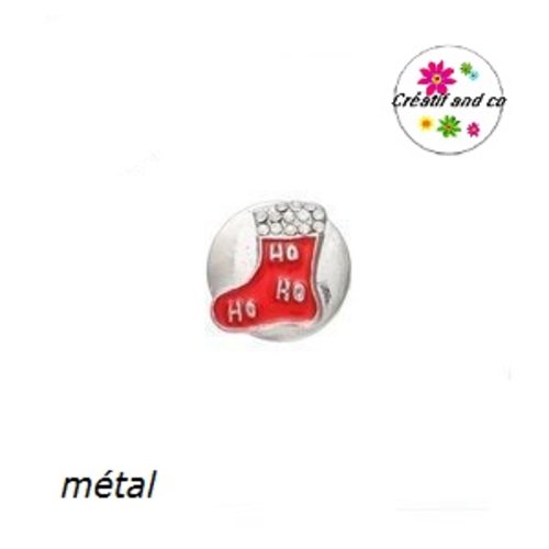 Bouton pression chaussette de noël métal