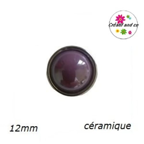 Bouton pression céramique mauve clair 12mm