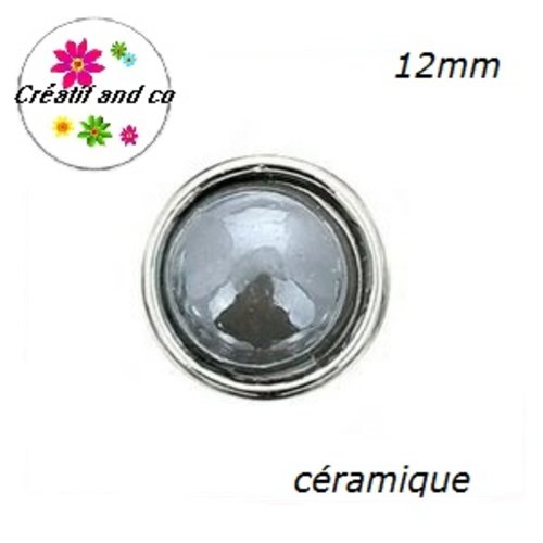 Bouton pression céramique anthracite foncé 12mm