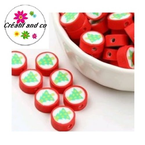 X10 perles thème noël 10mm