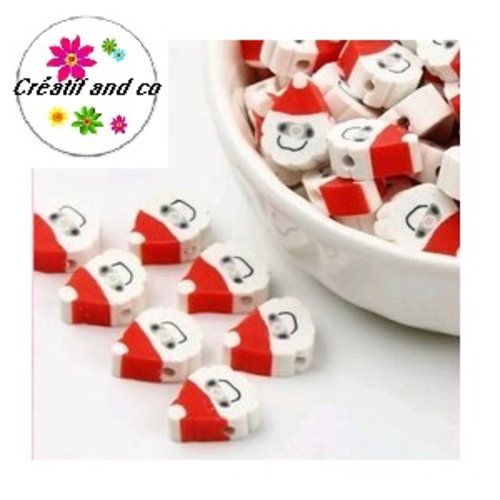 X10 perles tête de bonhomme de neige 10mm