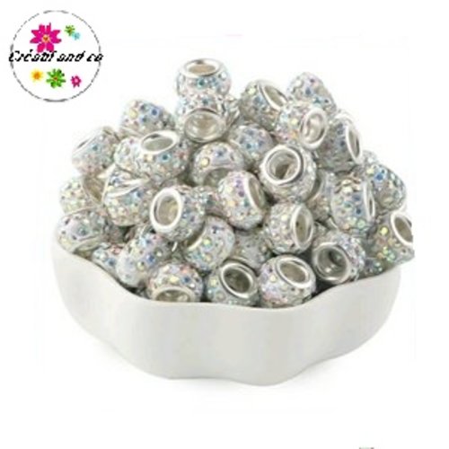 Perle gros trou strass crystal 11/12mm