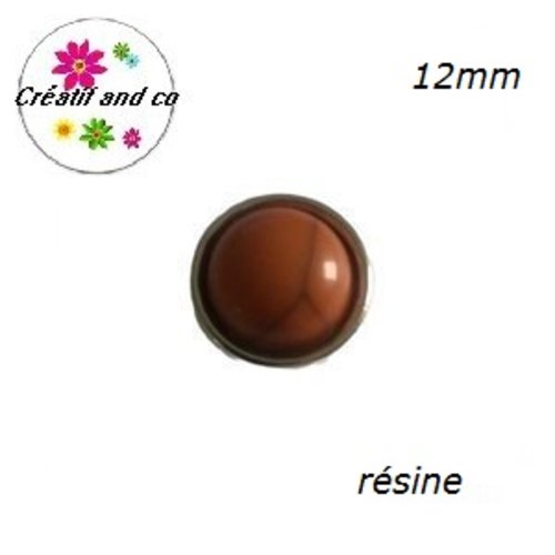 Bouton pression résine effet craquelé marron 12mm