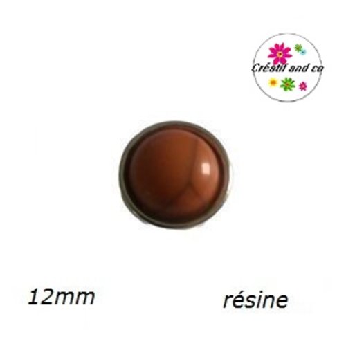 Bouton pression résine effet craquelé marron 12mm