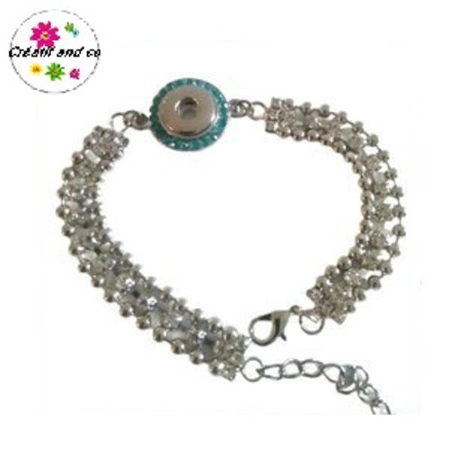 Bracelet bouton pression strass 12mm