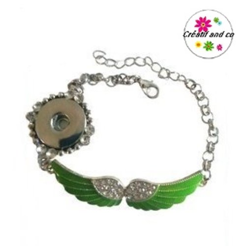 Bracelet bouton pression connecteur aile