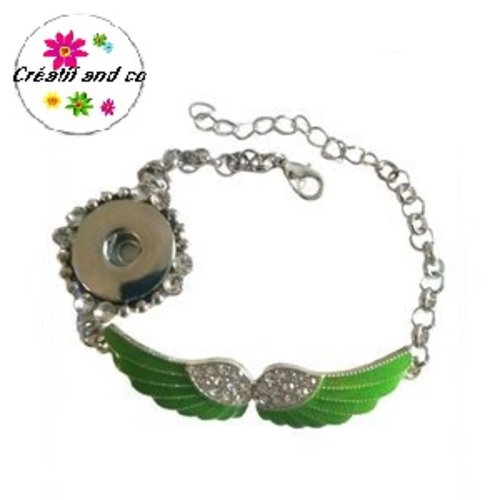 Bracelet bouton pression connecteur aile