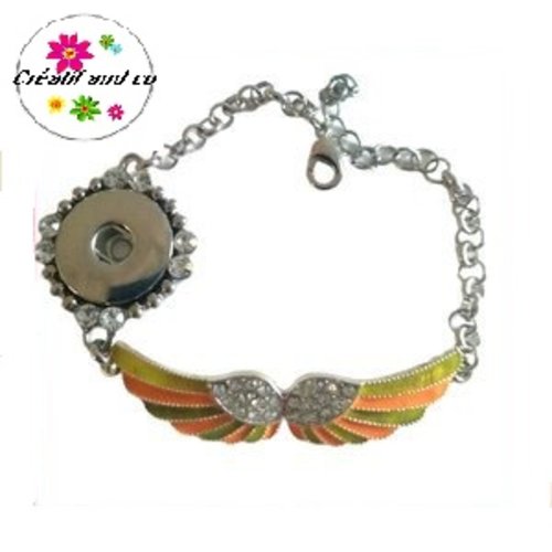 Bracelet bouton pression connecteur aile