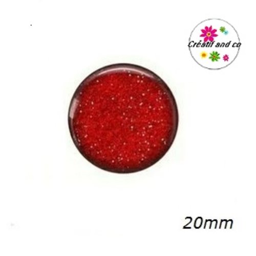 Cabochon rouge 20mm