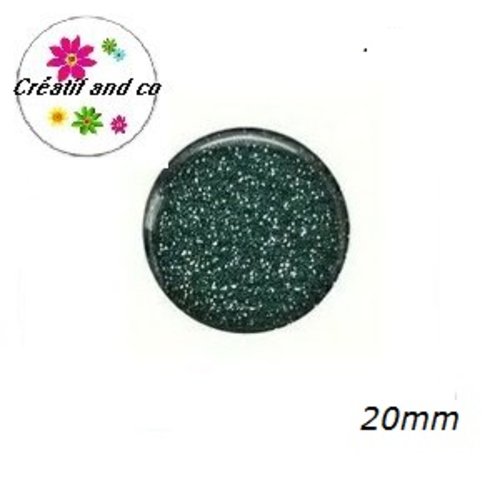 Cabochon vert foncé 20mm