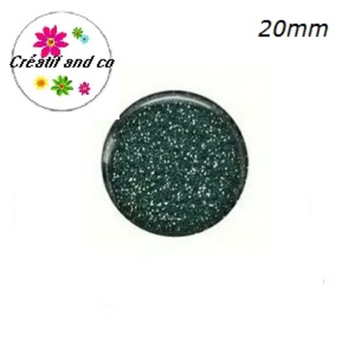 Cabochon vert foncé 20mm